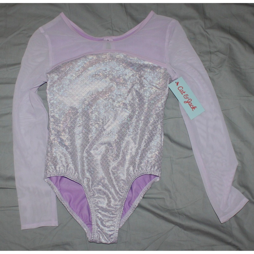girls Cat & Jack Gymnastics dance Leotard In Size L 10-12 NEW mermaid style